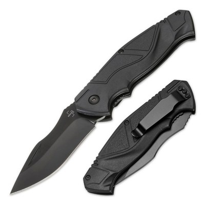 BÖKER PLUS All Black Pro 42a Taschenmesser Taktisch D2 Nylon Griff Clip 01BP0055