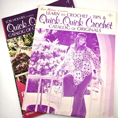 Quick-Quick Crochet Magazine (Lot of 2 Vintage Books) - Learn to Crochet