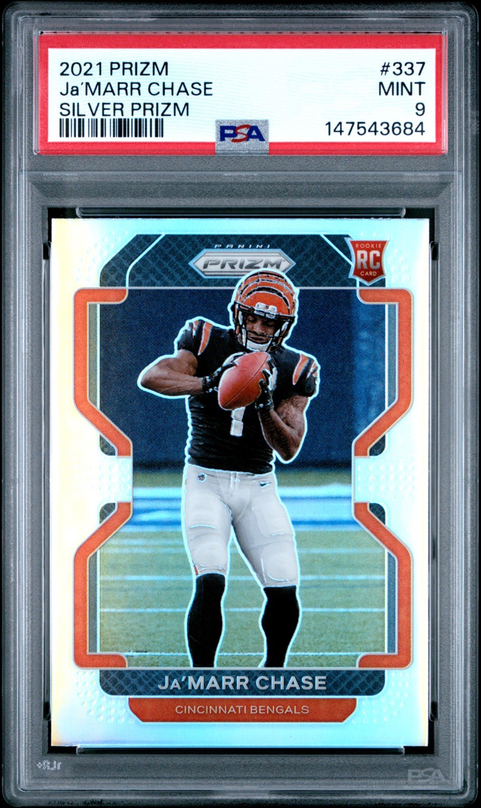 🔥 2021 PANINI PRIZM JA 'MARR CHASE #337 SILVER PRIZM ROOKIE RC MINT PSA 9 🔥