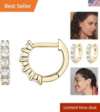 Sustainable 14K Gold Plated Huggie Hoop Earrings for Hypoallergenic Comfort