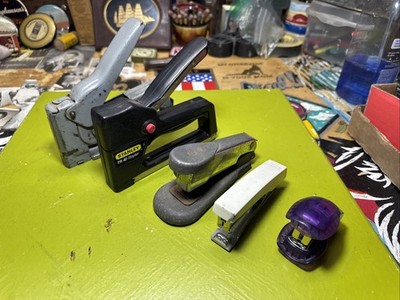 Lot of 5 Vintage Hand Staplers Arrow, Swingline,Kangaro and Stanley