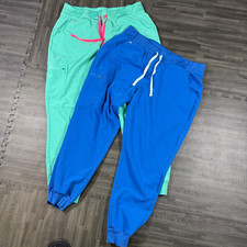 FIGS Zamora Scrub Jogger Pants Lot of 2 Womens XL Green Blue High  Mid Waist