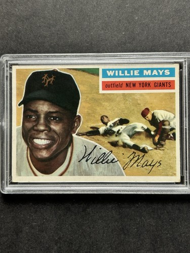 Willie Mays Giants 1956 Topps #130 PSA 5 EX White Back Rare 