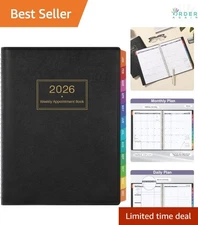 2026 Appointment Book Leather Daily Hourly Planner Large Weekly Monthly