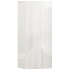 HOMCOM Pensile Bagno con 2 Ripiani in Vetro Regolabili e Anta Bianco Lucido