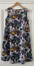 Marimekko Uniqlo Women’s Multi Floral Sleeveless A-Line Midi Dress M UK 12 EU 40