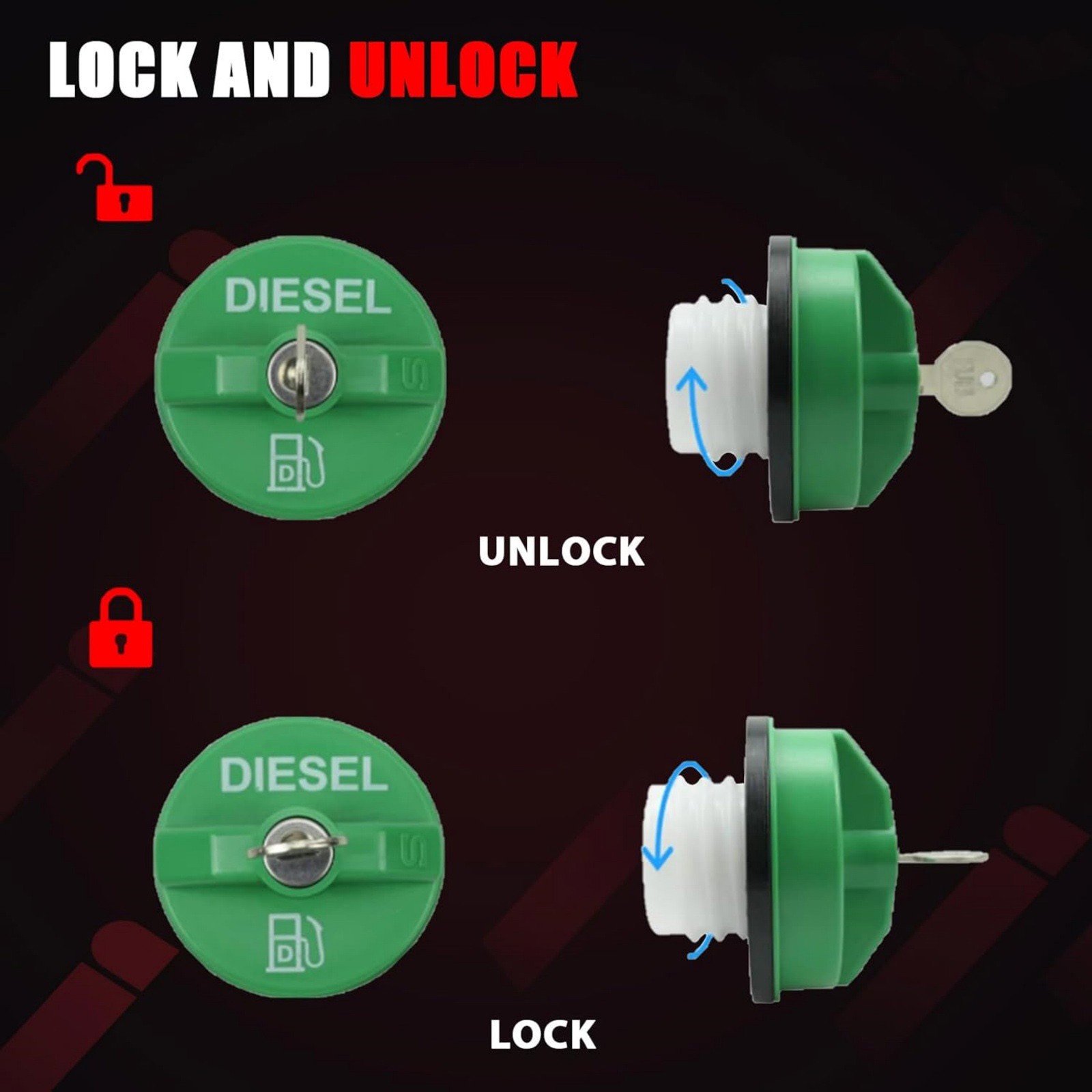 High Quality Locking Diesel Fuel Cap For Chevy Silverado 2500HD 3500HD Vehicles thumbnail 15