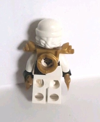 LEGO Ninjago Minifigure White Zane ZX Gold Armor Helmet & Weapons
