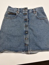 Calvin Klein Jeans Denim Mini Skirt Womens Size 10 Made in USA Button Front 5018