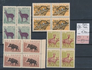 BV72440 Albania 1962 animales salvajes bloques de 4 MNH cv 100 EUR