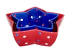 TEMP-TATIONS Patriotic Polka Dot Star-Shape Serving Bowl Red White Blue July 4th