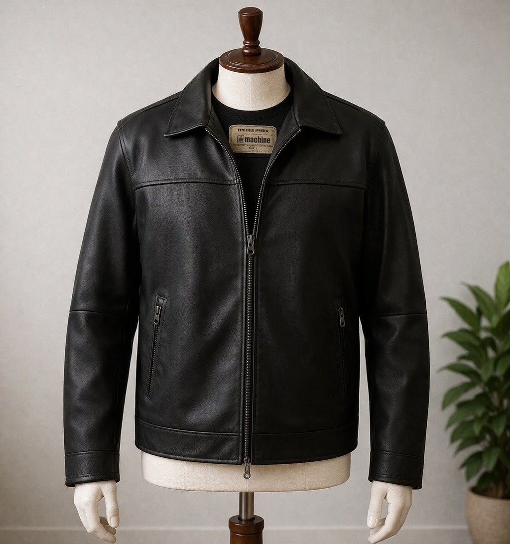 Machine Type Field Apparel Mens Faux Leather BROWN Jacket Coat