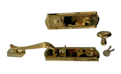 Baldwin 85337003ENTR Bethpage Single Cylinder Handleset, Lifetime Polished Brass