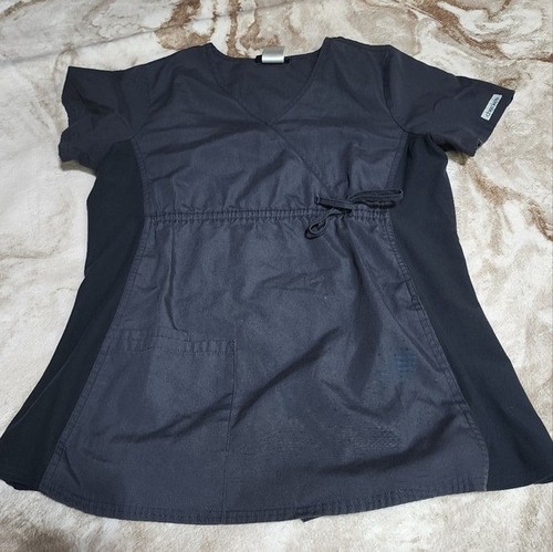 5 PC MEDICAL SCRUB TOPS SIZE LARGE PEWTER GRAY VARIETY BRANDS VERY GOOD - Picture 11 of 12
