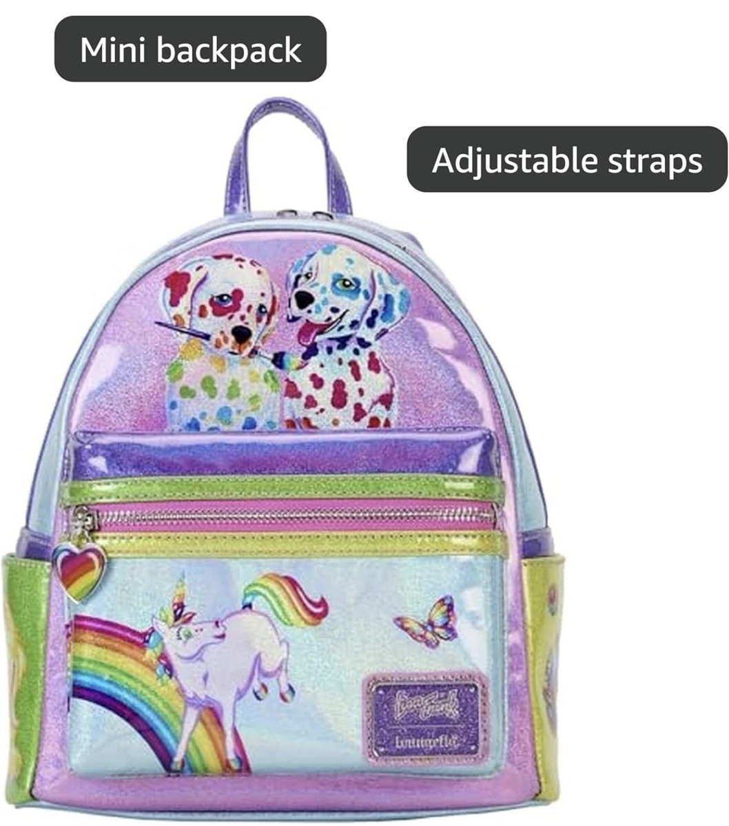NWT Loungefly Lisa Frank Color Block Mini Backpack Double  display picture 2