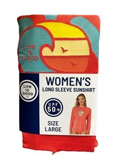 Womens Life Is Good Long Sleeve Sunshirt Rashguard UPF 50 NWT