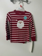 Carter's 2T Santa Claus Pajama Set Red White Striped Long Sleeve Christmas