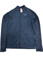 Gymshark Women's Full Zip Blue Patterned Activewear Jacket Size M