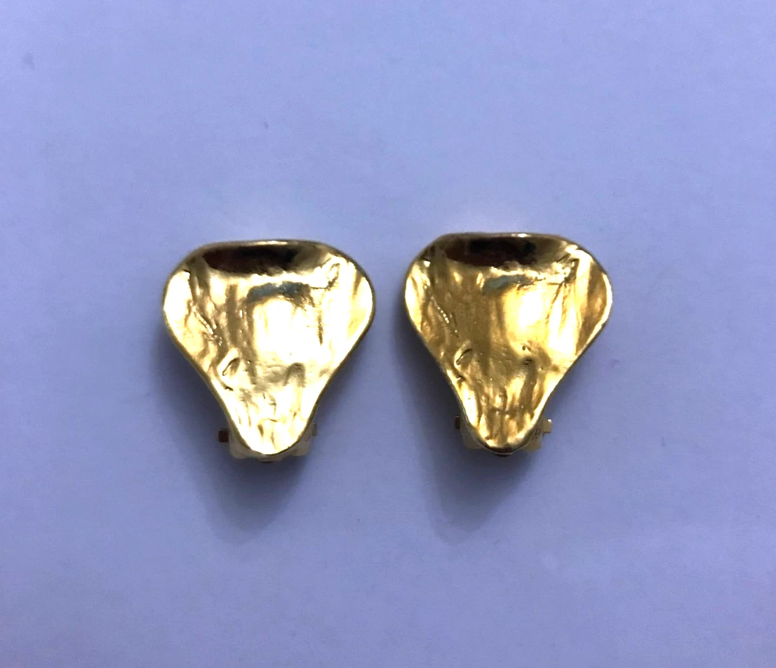 Boucles D'oreilles Clips Vintage Dorées – Style Couture, Métal Alliage, Occasion
