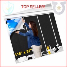 100 Blackout Window Cover, 118x57 Inch Portable Blackout Blinds, No Drill Priva