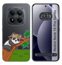 Cover Silicone Trasparente per Xiaomi Redmi Note 15 Pro 5G Disegno Panda Disegno