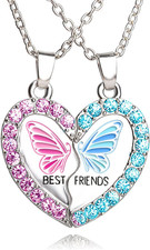 BFF Necklace for 2, Best Friend Necklaces Cute Design Valentines Day Gifts Match