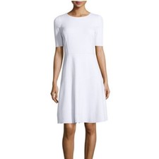 ELIE TAHARI Maria Dress White Fit Flare