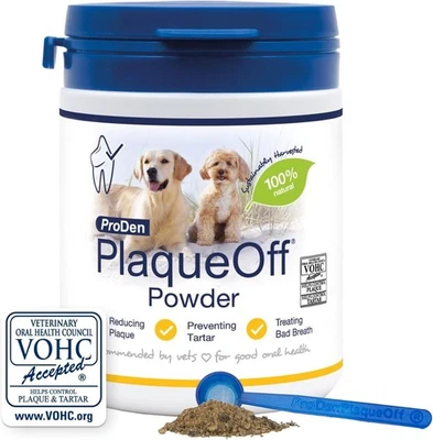 ProDen PlaqueOff Powder Dogs & Cats - Removes Plaque Tartar & Bad Breath - 180g