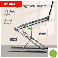 Adjustable Aluminum Laptop Stand for MacBook, Foldable Notebook Riser, Portable