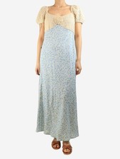 Rixo Blue Sardinia floral-crochet maxi dress - size M