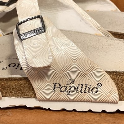 Papillio by Birkenstock Arizona Sandals Womens Size 9 Pearl White Textured Swirl
