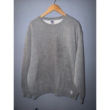 Russell Athletic Mens XL Heather Gray Crewneck Sweatshirt V-Stitch Pullover