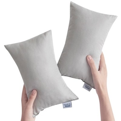 Magik & Kover Small Pillow Mini for Travel 2 Pack, 11'' x 11''x7'', Grey 