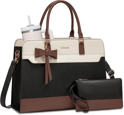 LOVEVOOK Laptop Tote Bag for Women,Leather Work Bag, Waterproof Business Teacher
