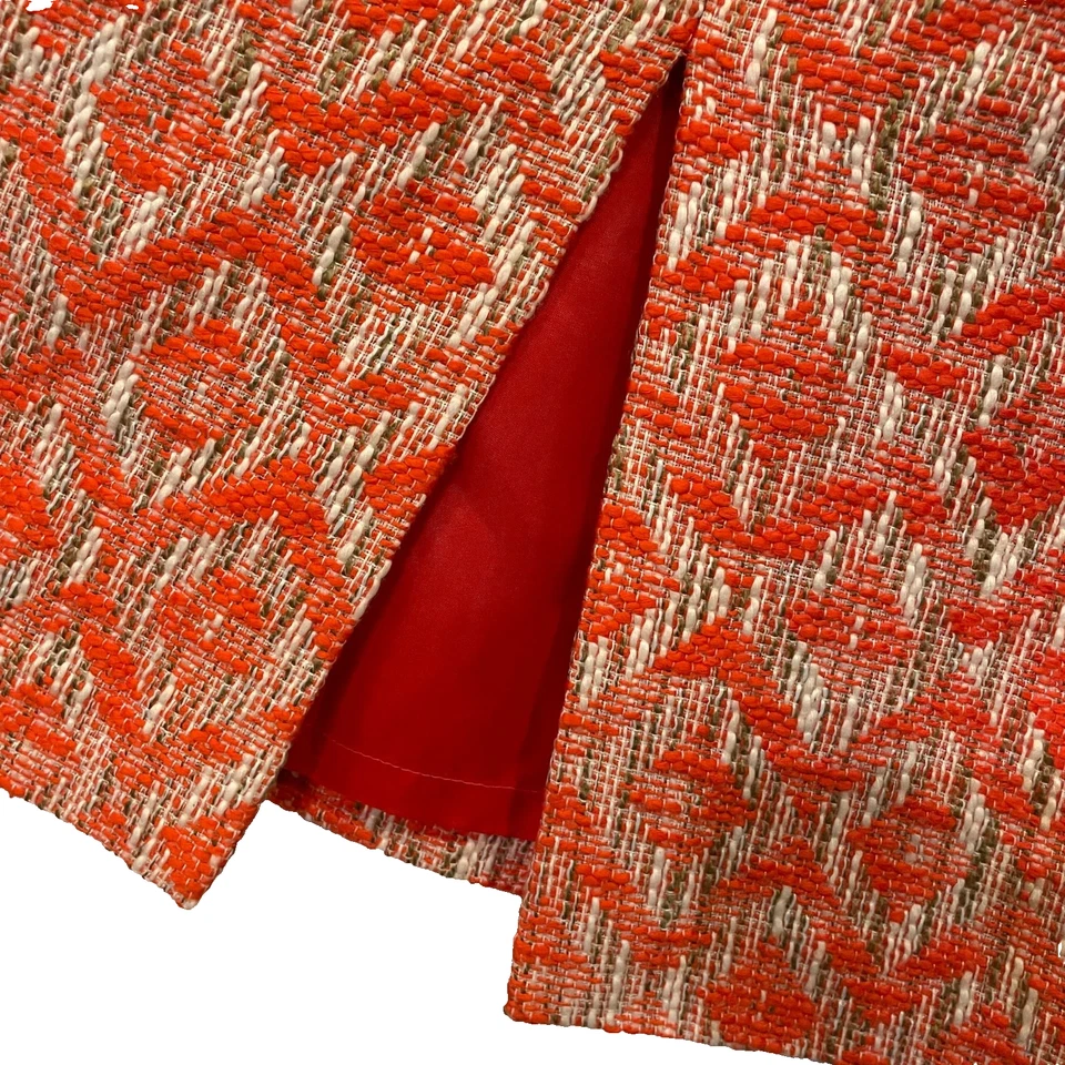 Falda lápiz Lafayette 148 New York - Talla 12 - Jacquard geométrico rojo Foto 4 de 4