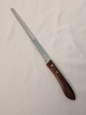 Ekco Bread Knife 13 ¾" Stainless 9” Blade Vintage USA Sourdough Kitchenware