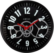 NeXtime Alex RC Orologio Da Parete Radiocontrollato - Design In Metallo E Plastica Con Vetro Curvo, Nero, Funziona Con 1 Batteria AA (non Inclusa)