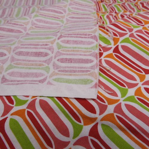 Maude Asbury Blend Calypso Fabric Cotton Pink Orange Green Red 32+" x 44" READ - Picture 4 of 5