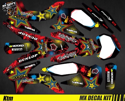 Mx Grafx Rockstar H&H Dekor Set Motorrad für Ktm SX / SX-F   50 SX