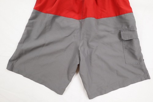 Trader Bay Men's Medium (M) Black Red Gray Mesh Lined Swimming Swim Shorts - Picture 12 of 12
