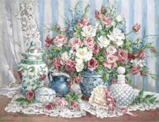 Ceramic Backsplash Tile Mural Floral Flower Kitchen/Bathroom - Roses and Romance