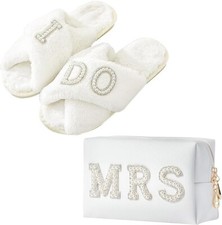 Bride To Be Gift Set Includes Patch Medium, Slippers makeup Bag