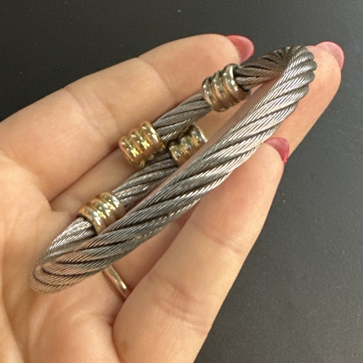 Bracelet Jonc En Métal Argenté - Style Art Nouveau Ethnique - Neuf Sans Emballage
