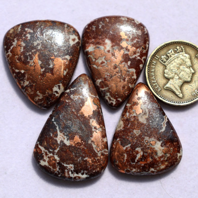 4 Pcs Natural Copper Dolomite Hi-Grade Collectible Teardrop Crystal Specimens