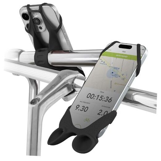 Bike Tie Speaker. Bike Phone Mount for Handlebar, Scratch-Free Silicone Black