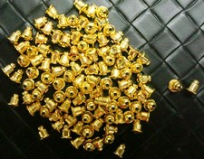 100 Earring backs bullet clutches strong basic no tip BRIGHT gold plated FPE035B
