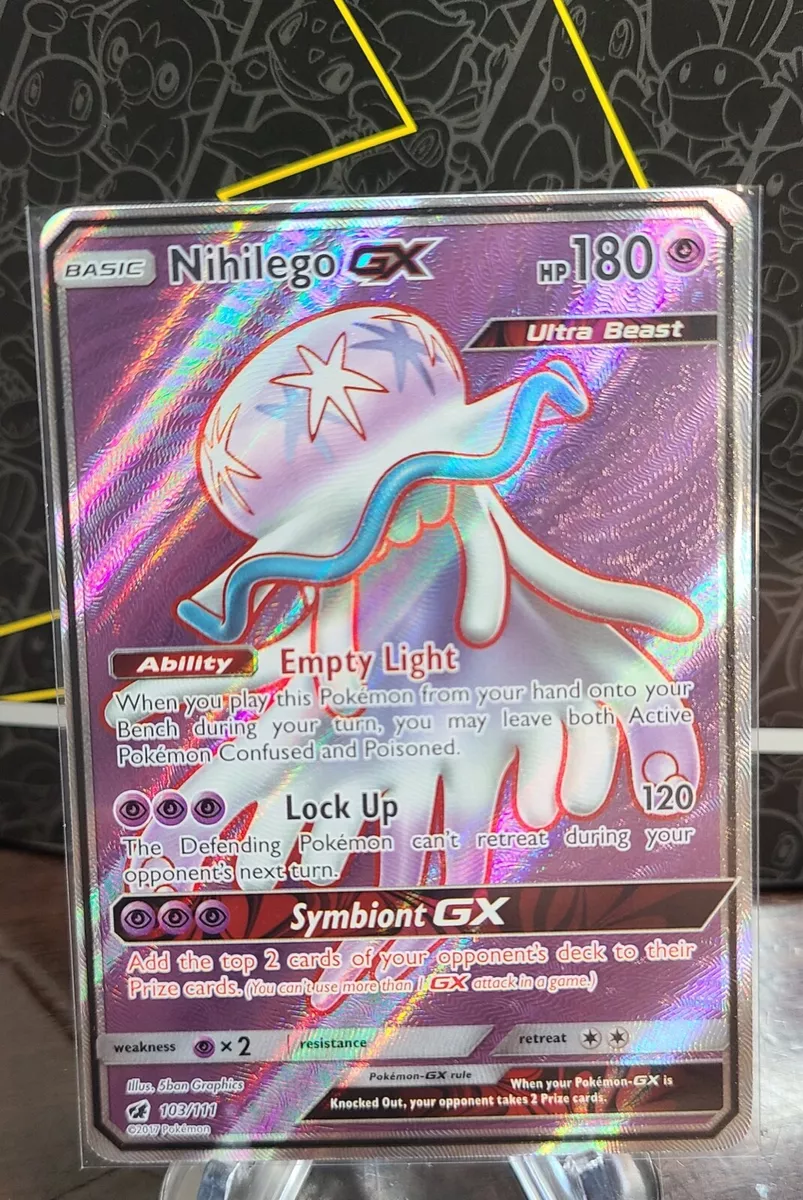 Nihilego GX FULL ART 103/111 Crimson Invasion Ultra Rare Pokemon