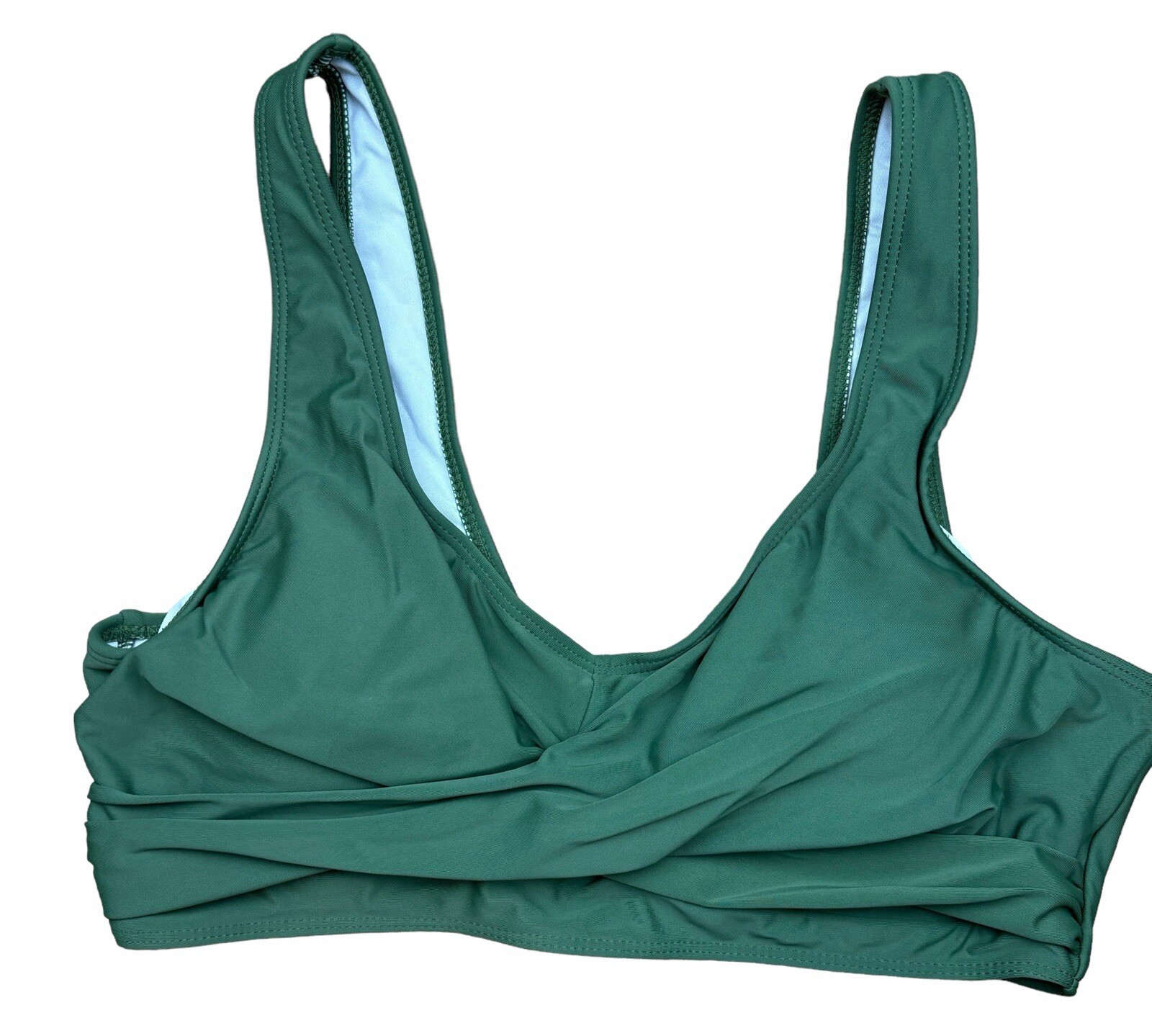 Women’s Size L Green Twisted Front Padded Bikini Top