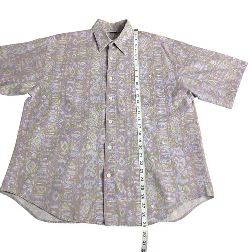 Vintage Da Vinci California Shirt Mens M Geometric Abstract Southwestern 70s 80s - Picture 8 of 11