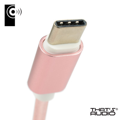 1m PINKES geflochtenes USB-A auf USB-C 2.0 (reversibel) High Speed Daten & Ladekabel 